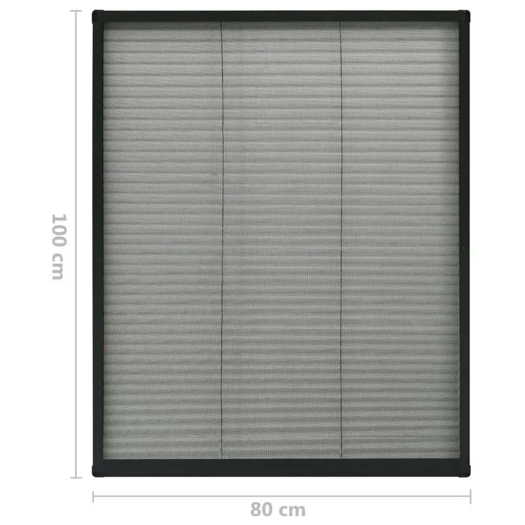 Plisse Insect Screen for Windows Aluminium Anthracite 80x100 cm 148664