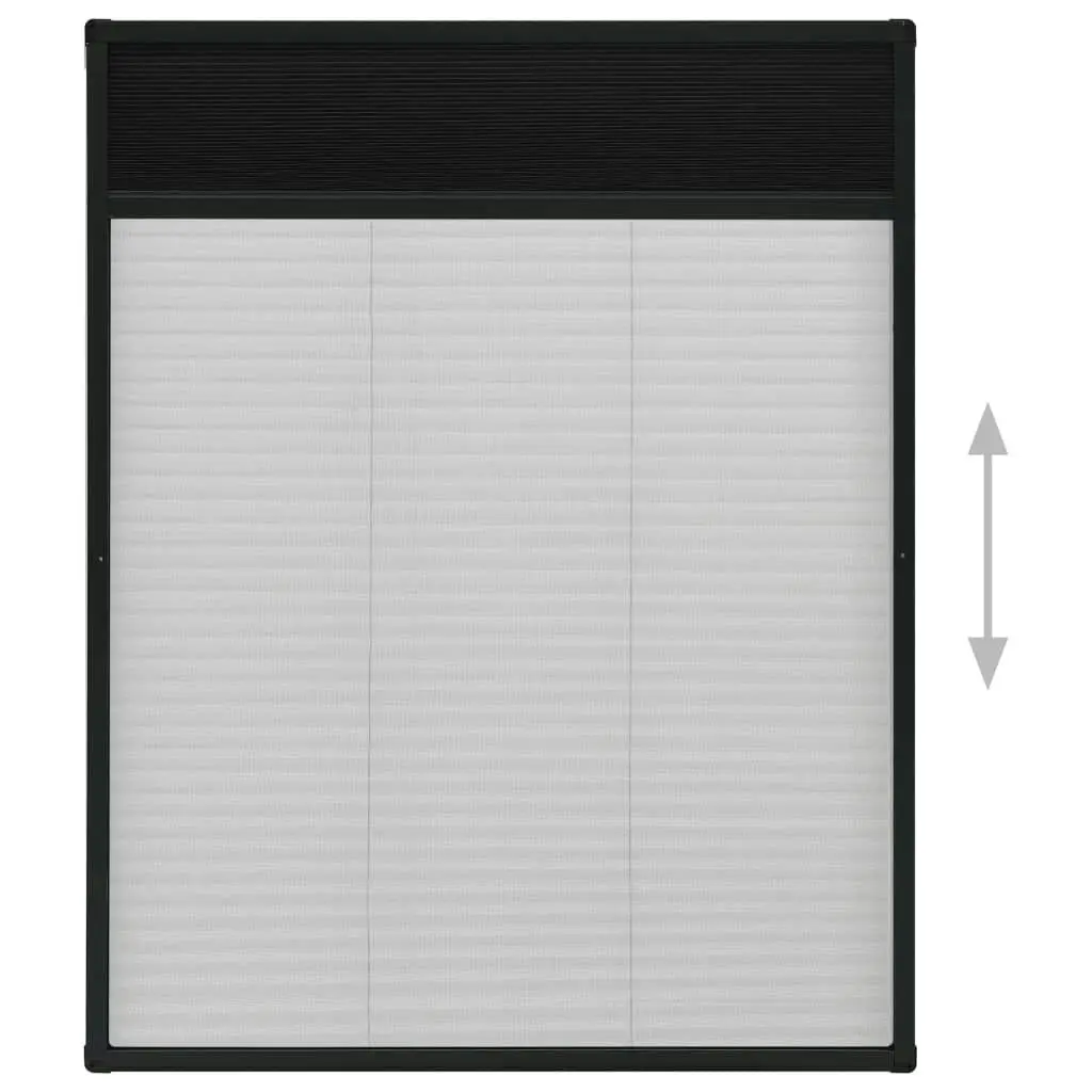 Plisse Insect Screen for Windows Aluminium Anthracite 80x100 cm 148664