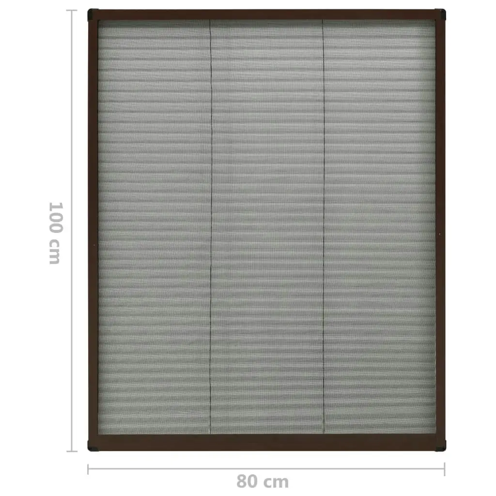 Plisse Insect Screen for Windows Aluminium Brown 80x100 cm 148654