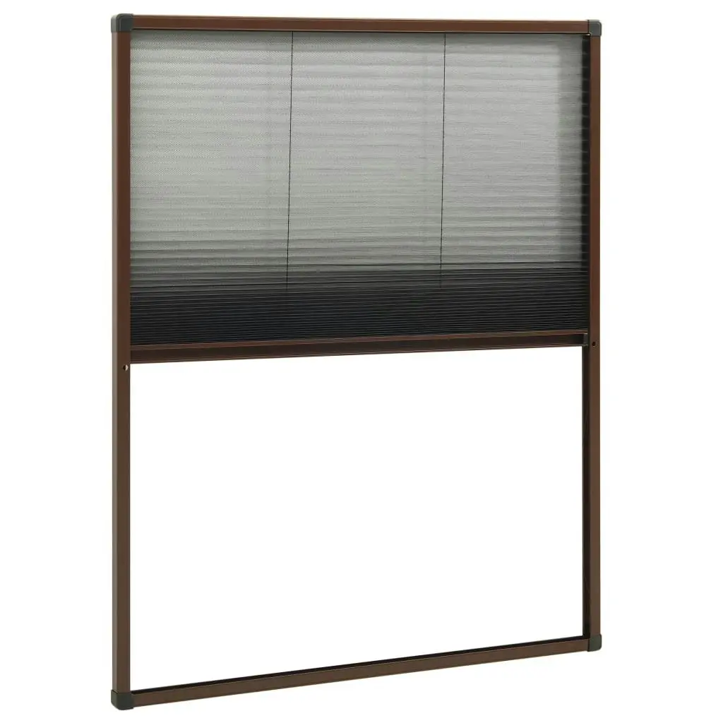 Plisse Insect Screen for Windows Aluminium Brown 80x100 cm 148654