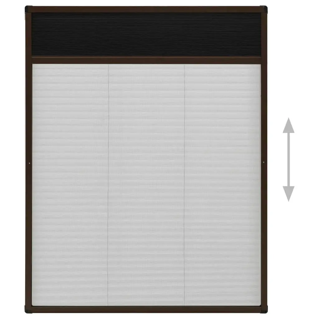 Plisse Insect Screen for Windows Aluminium Brown 80x100 cm 148654