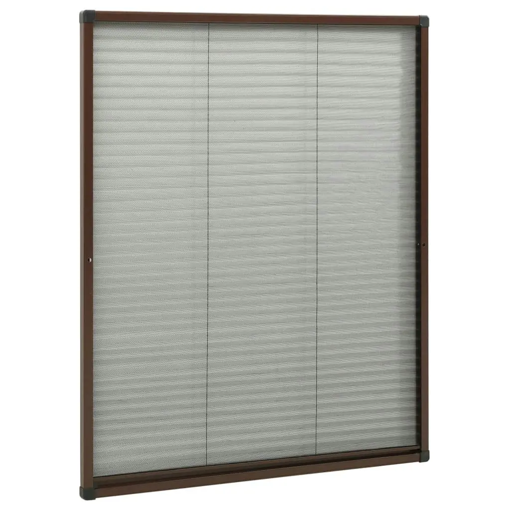 Plisse Insect Screen for Windows Aluminium Brown 80x100 cm 148654