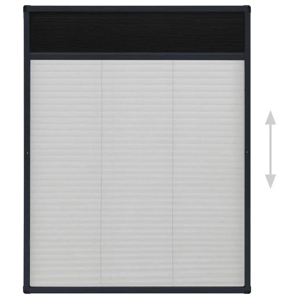 Plisse Insect Screen for Windows Aluminium Anthracite 60x80 cm 148663