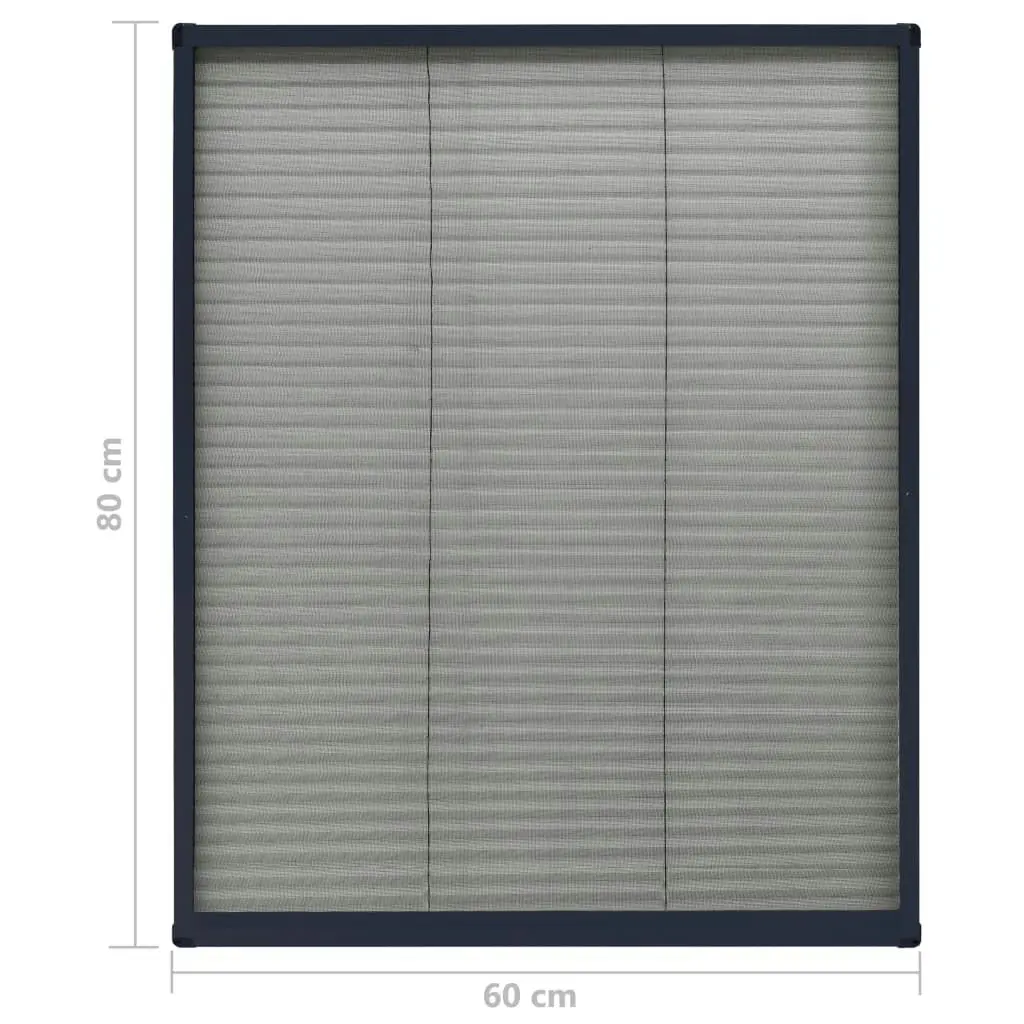 Plisse Insect Screen for Windows Aluminium Anthracite 60x80 cm 148663