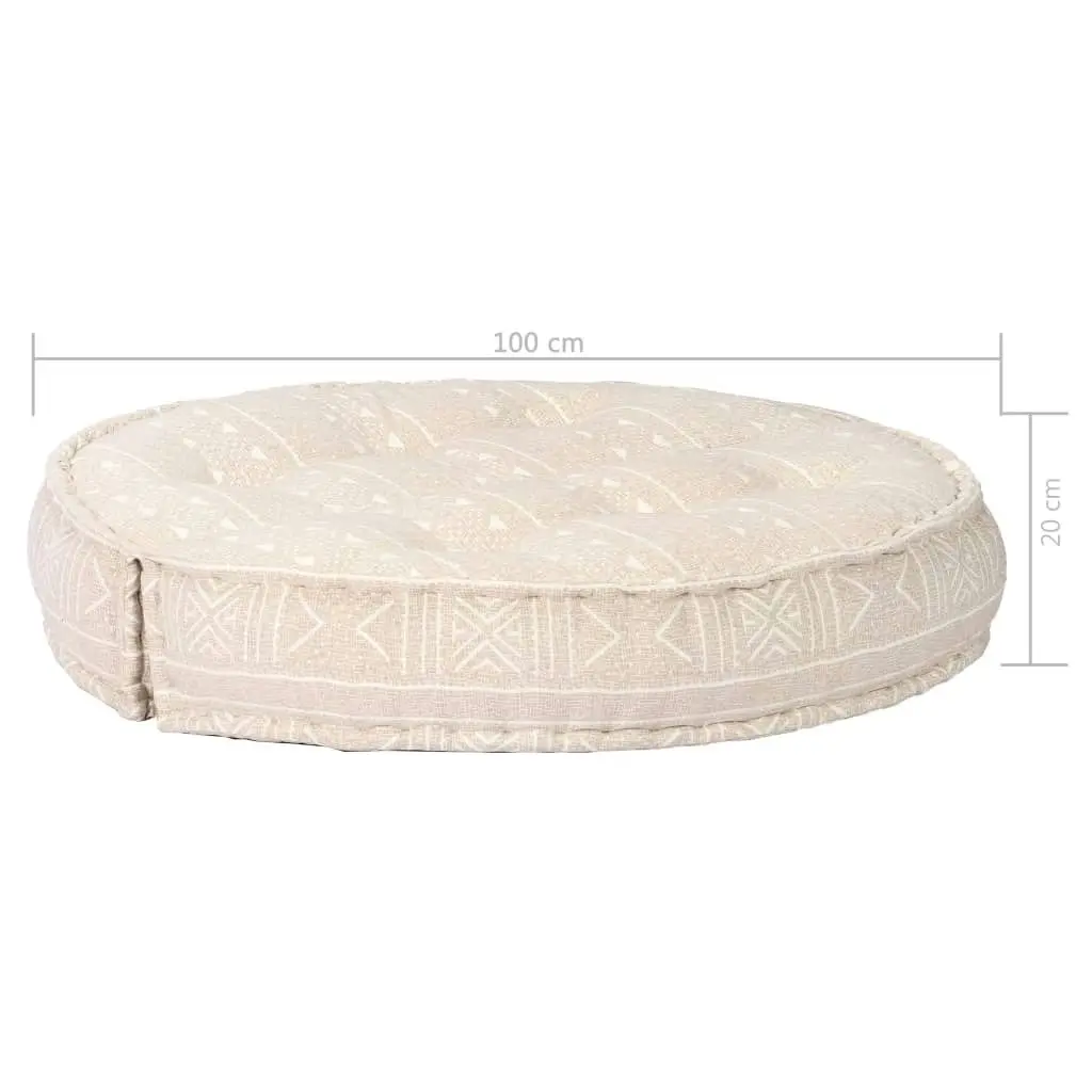 Pouffe 100x20 cm Beige Fabric 283789