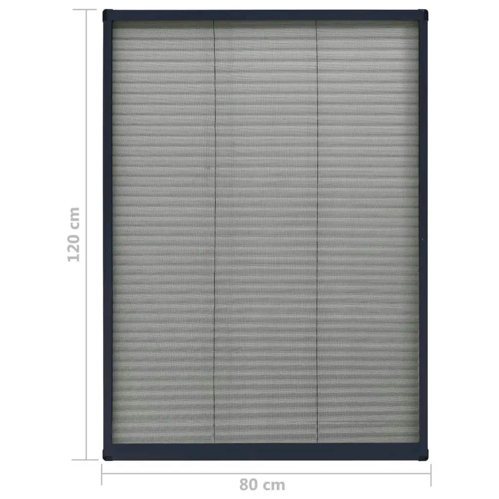 Plisse Insect Screen for Windows Aluminium Anthracite 80x120 cm 148665