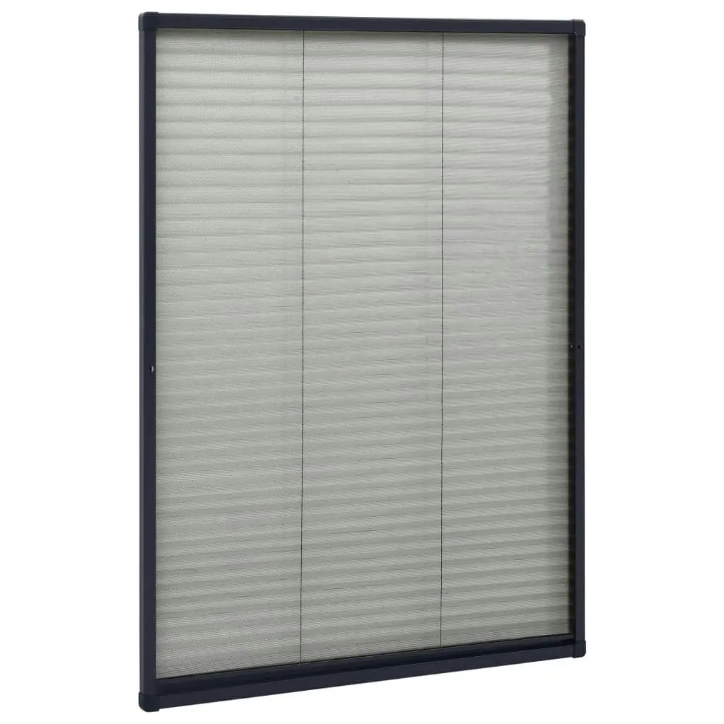 Plisse Insect Screen for Windows Aluminium Anthracite 80x120 cm 148665