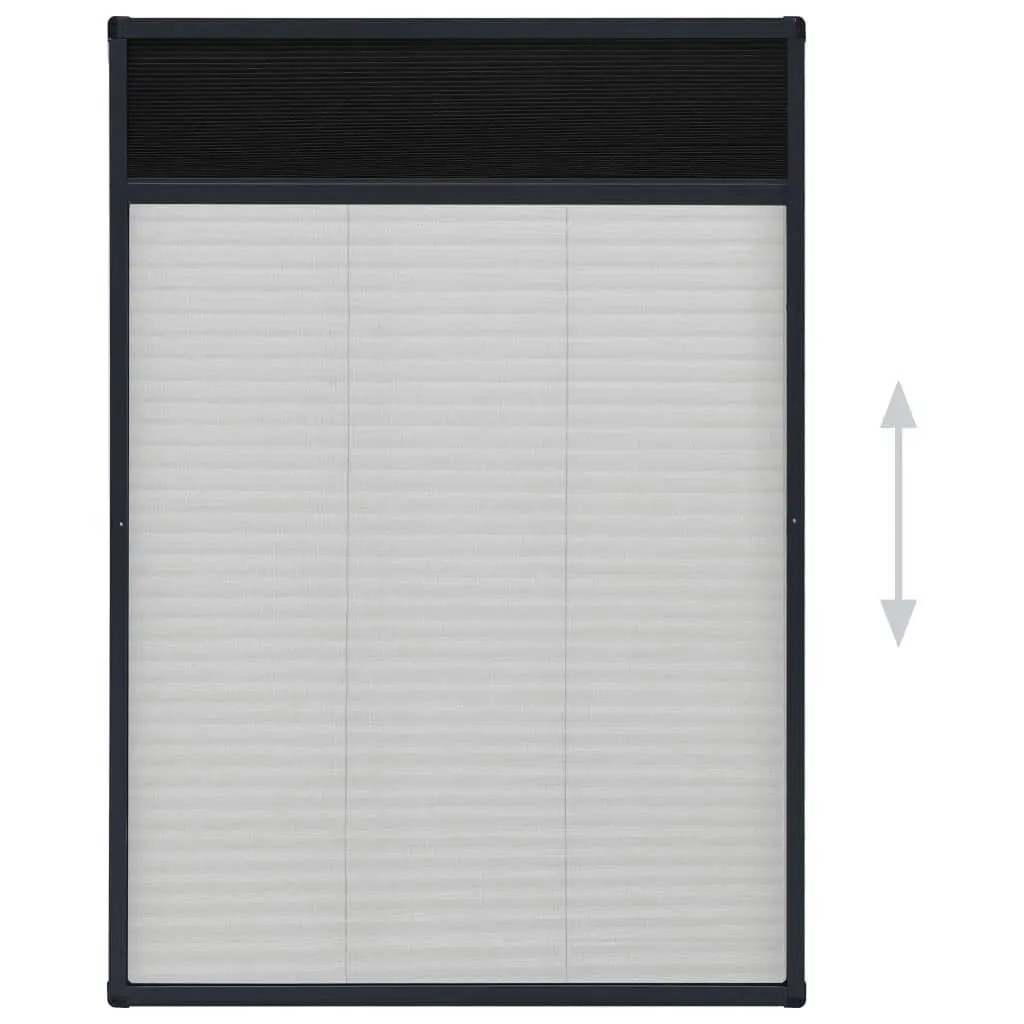 Plisse Insect Screen for Windows Aluminium Anthracite 80x120 cm 148665