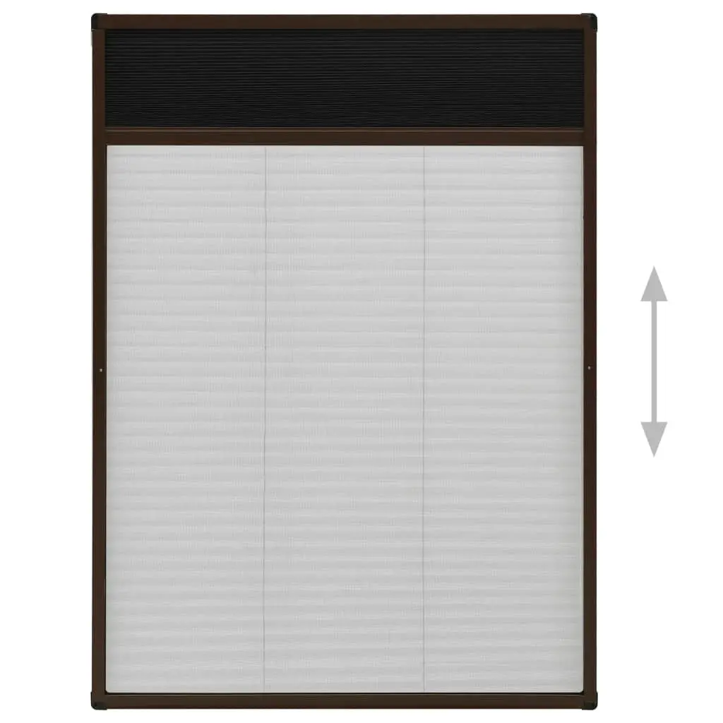 Plisse Insect Screen for Windows Aluminium Brown 80x120 cm 148655