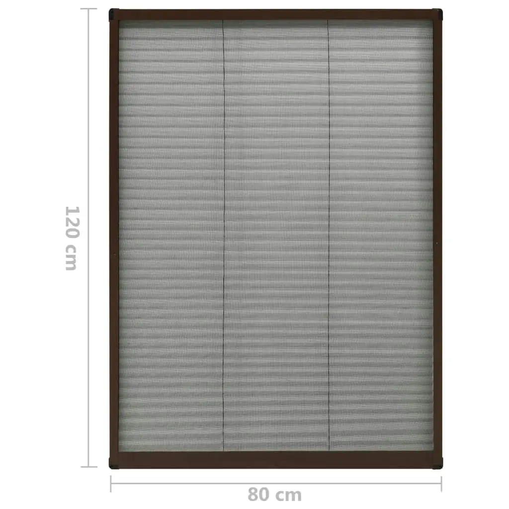 Plisse Insect Screen for Windows Aluminium Brown 80x120 cm 148655