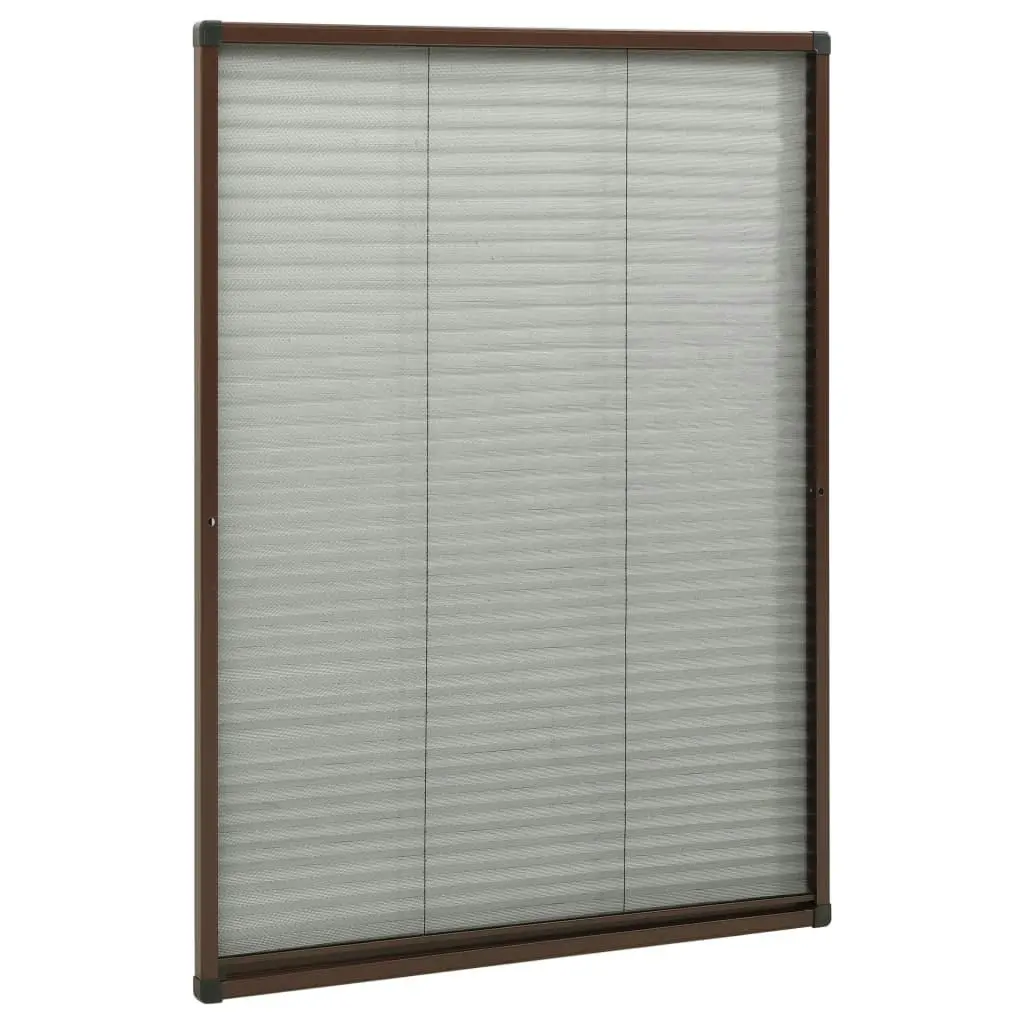 Plisse Insect Screen for Windows Aluminium Brown 80x120 cm 148655