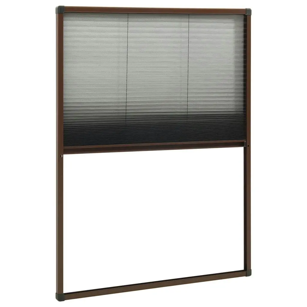 Plisse Insect Screen for Windows Aluminium Brown 80x120 cm 148655