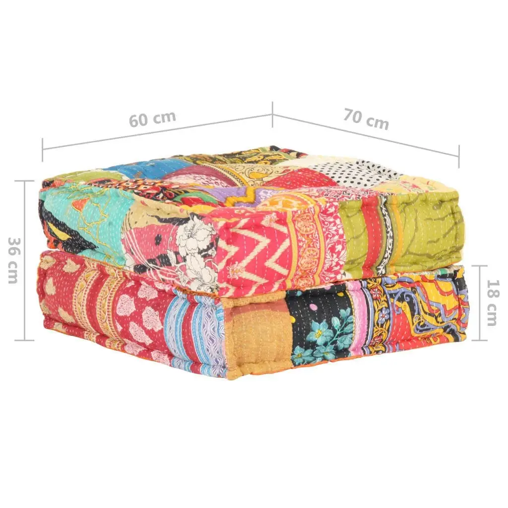 Pouffe 60x70x36 cm Patchwork Fabric 287707