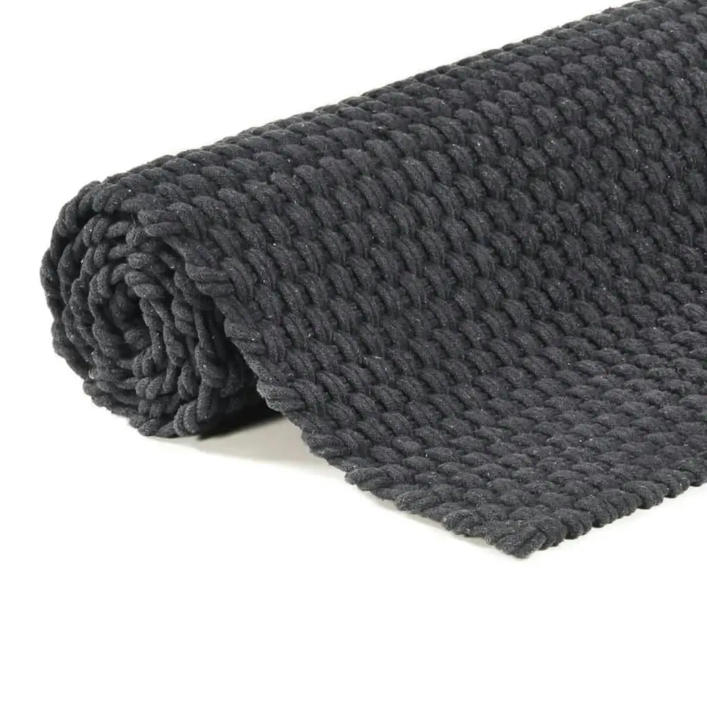 Rug Rectangular Anthracite 180x250 cm Cotton 345118