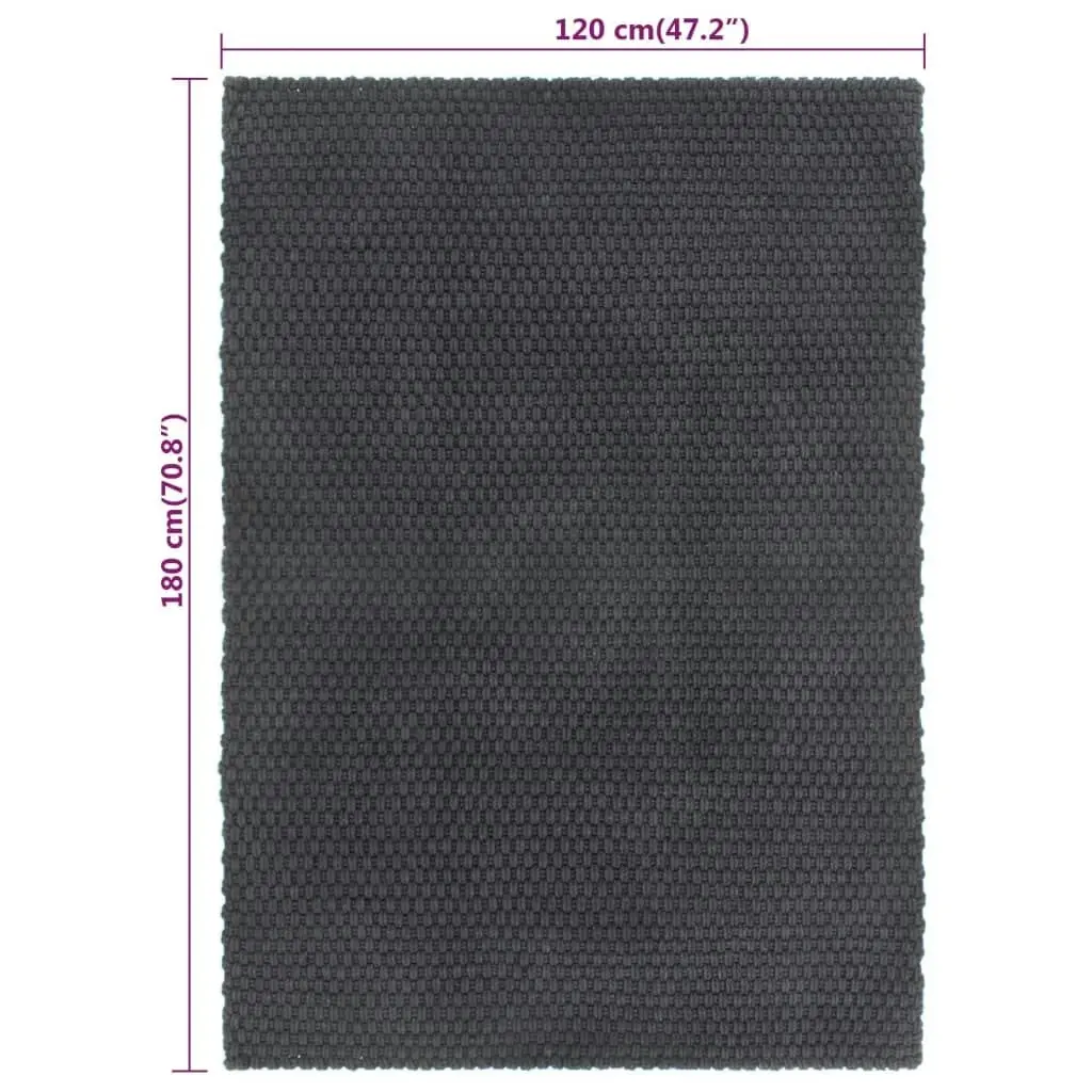 Rug Rectangular Anthracite 120x180 cm Cotton 345116