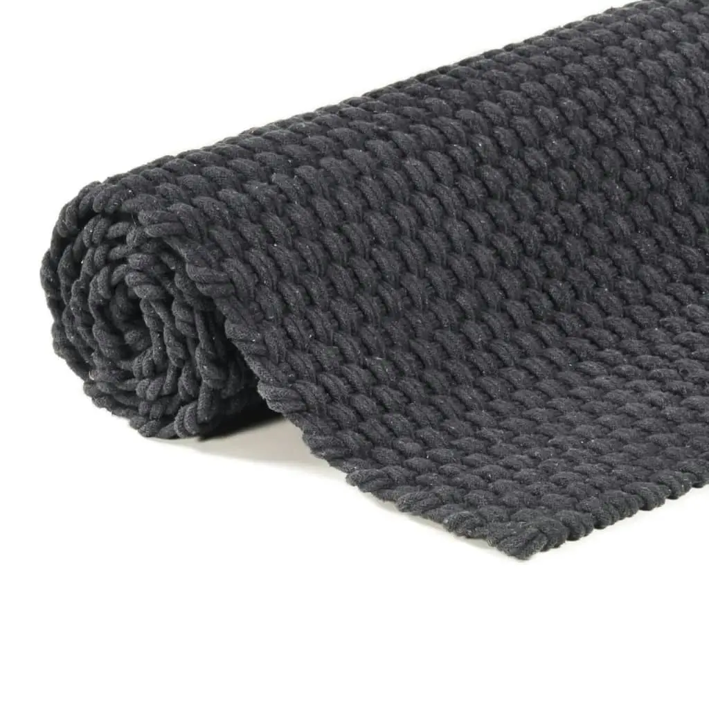 Rug Rectangular Anthracite 120x180 cm Cotton 345116