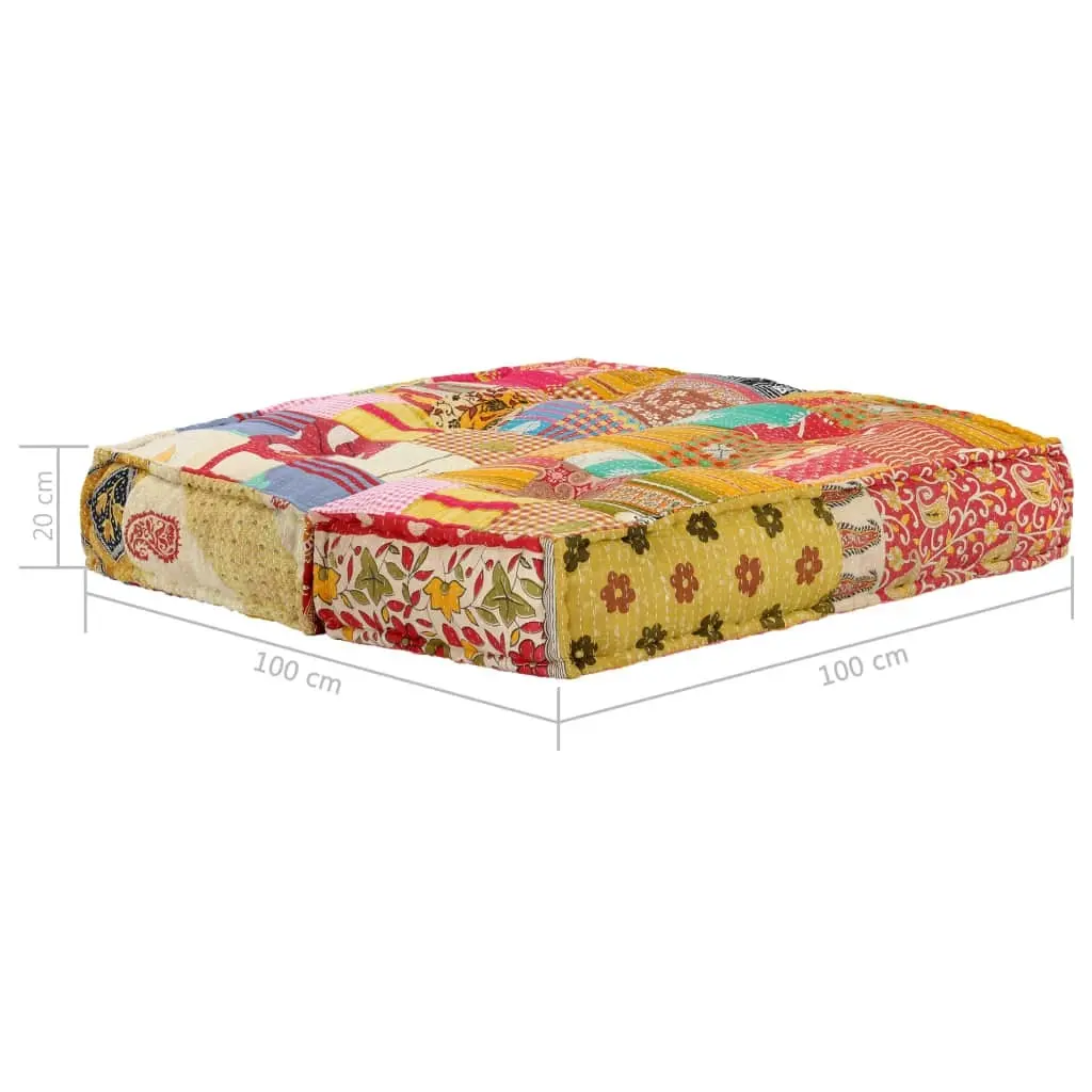 Pouffe 100x100x20 cm Patchwork Fabric 283792