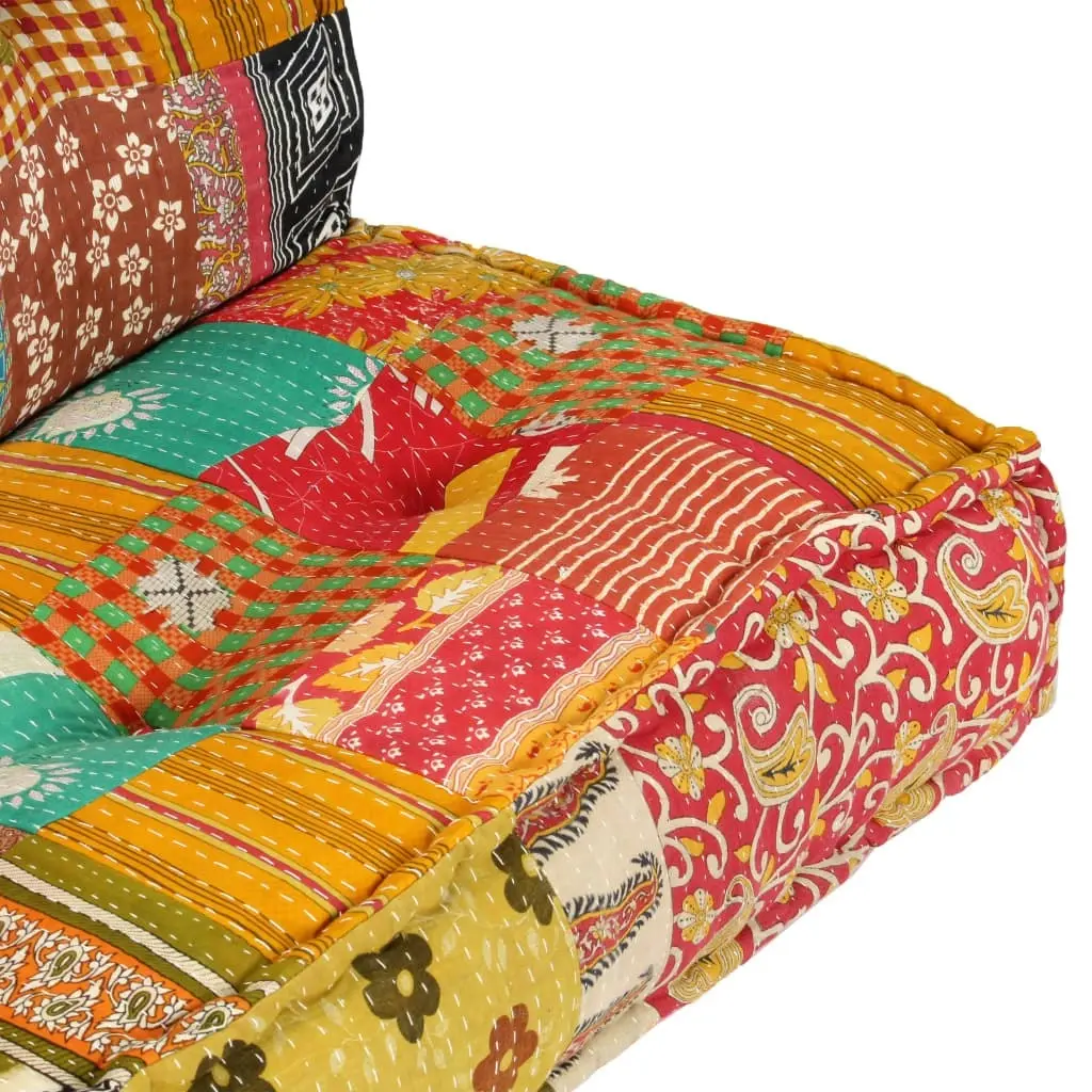 Pouffe 100x100x20 cm Patchwork Fabric 283792