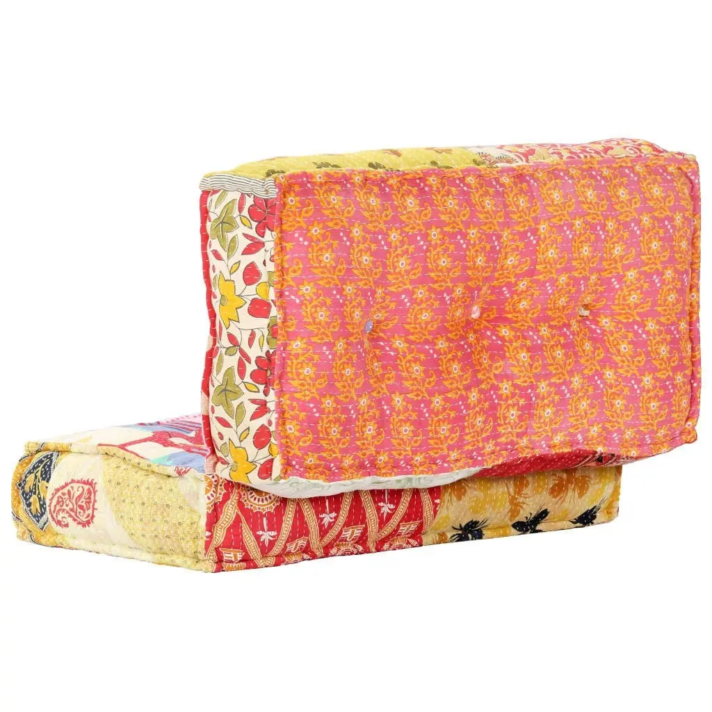 Pouffe 100x100x20 cm Patchwork Fabric 283792