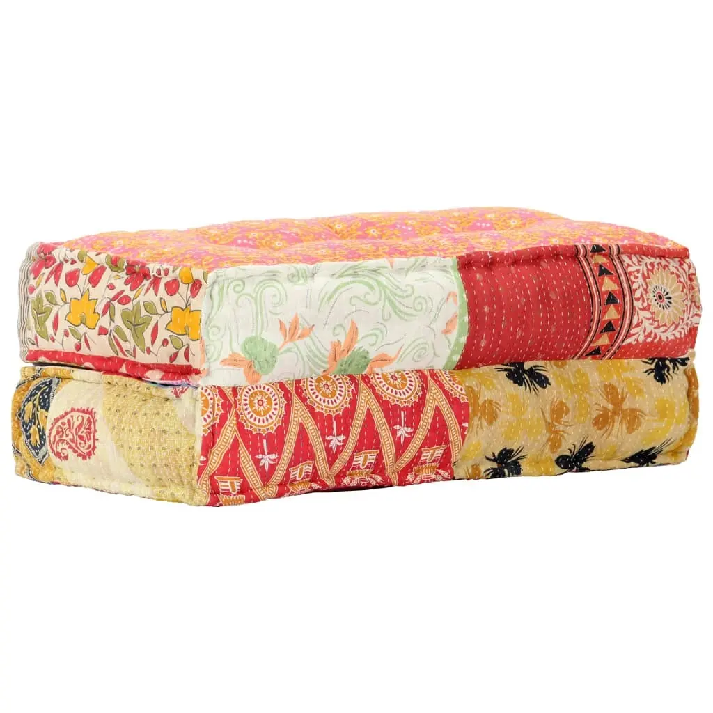 Pouffe 100x100x20 cm Patchwork Fabric 283792