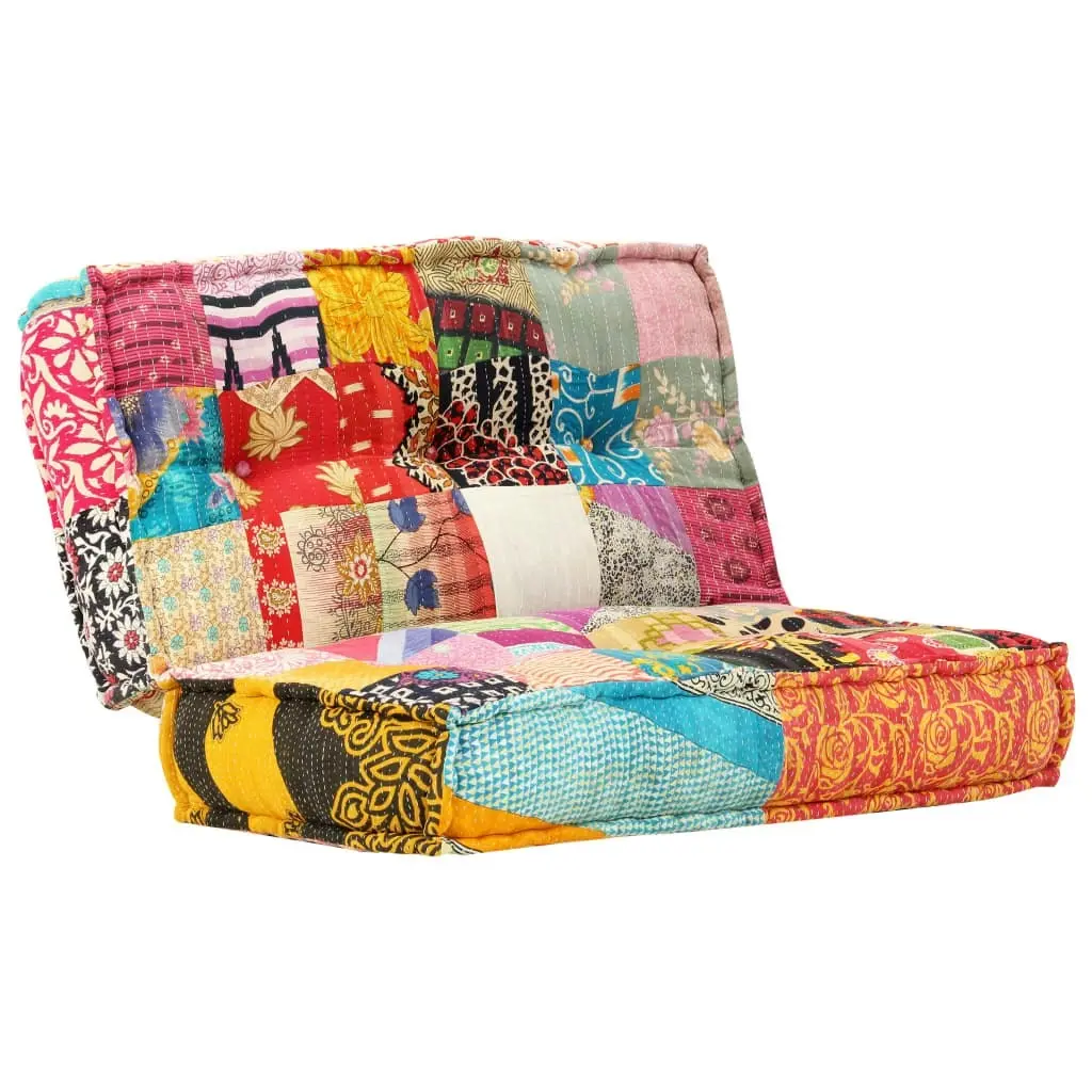 Pouffe 100x100x20 cm Patchwork Fabric 283792