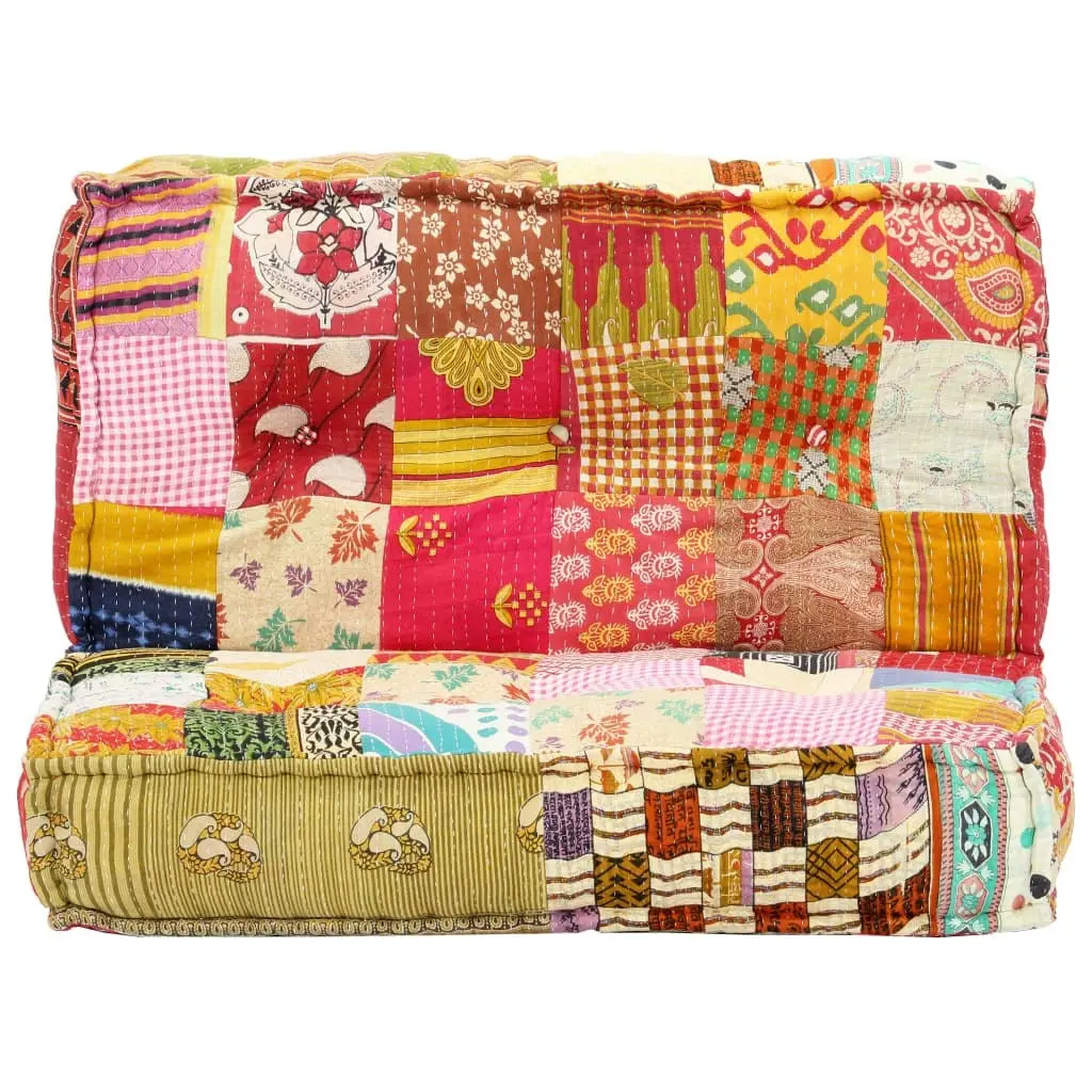 Pouffe 100x100x20 cm Patchwork Fabric 283792