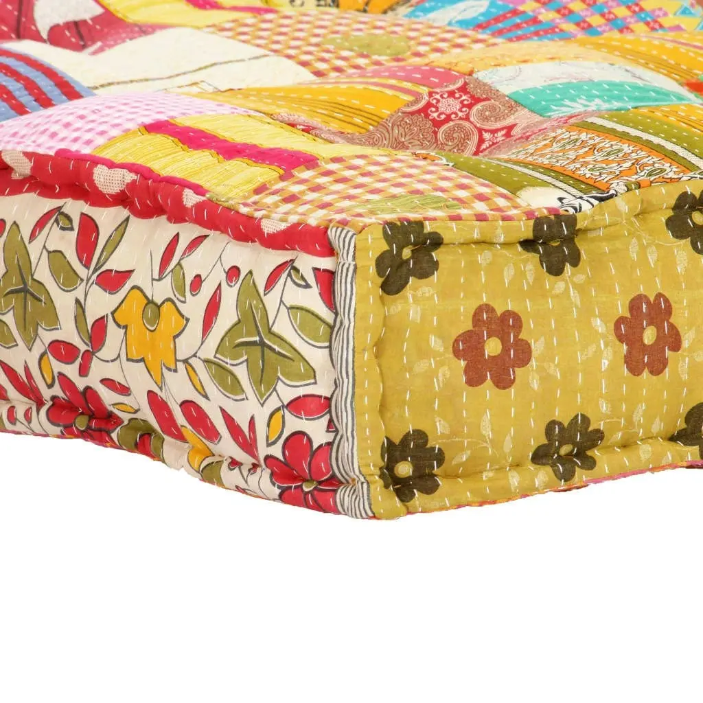 Pouffe 100x100x20 cm Patchwork Fabric 283792