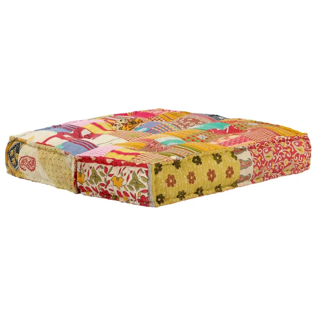 Pouffe 100x100x20 cm Patchwork Fabric 283792