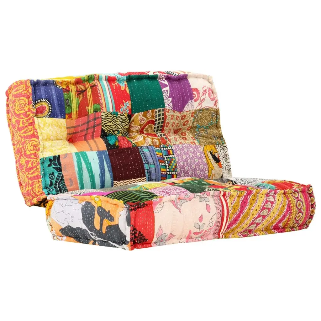 Pouffe 100x100x20 cm Patchwork Fabric 283792