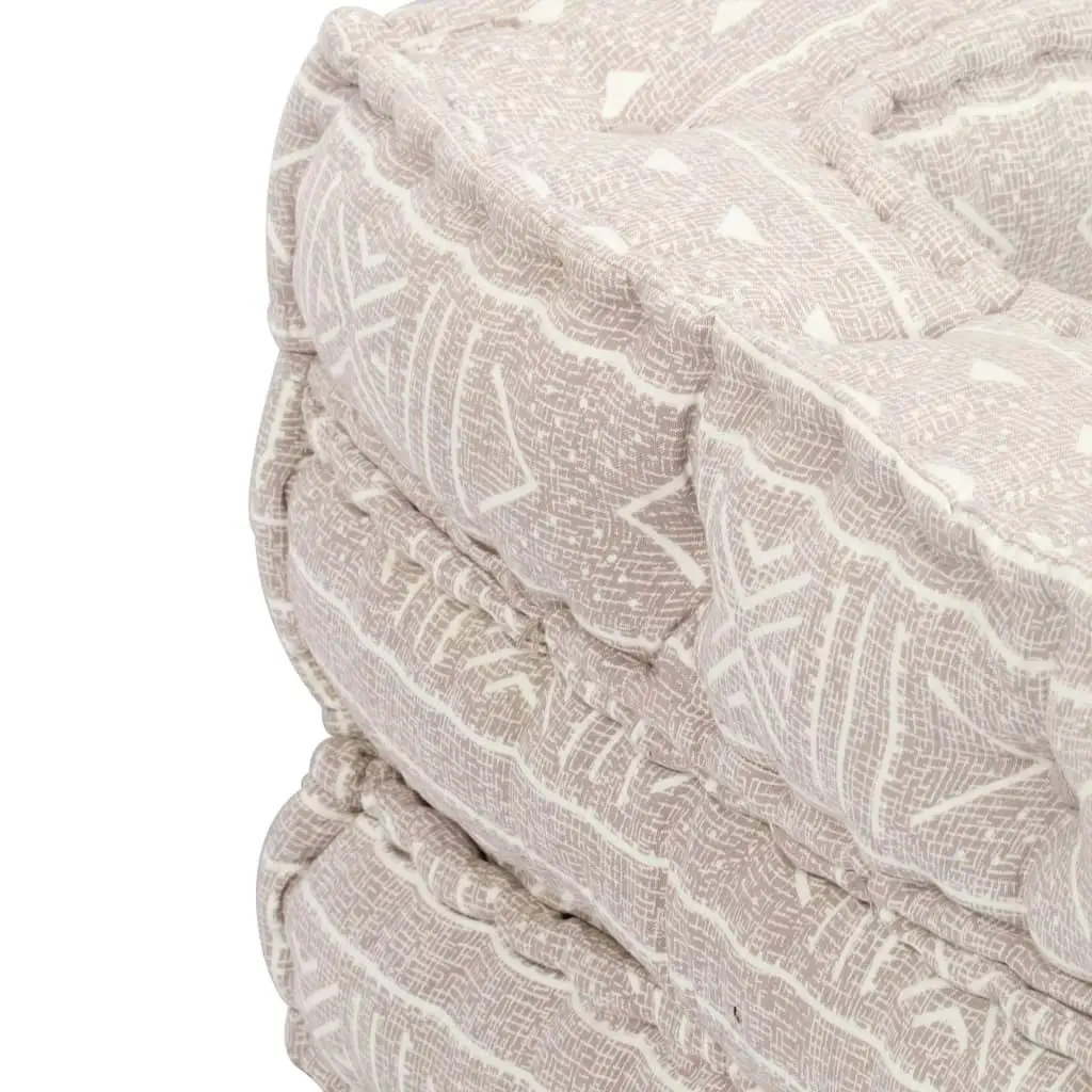 Single Modular Pouffe Beige Fabric 249416