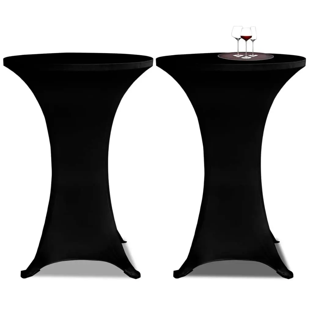 Standing Table Cover Ø 60 cm Black Stretch 2 pcs 241204