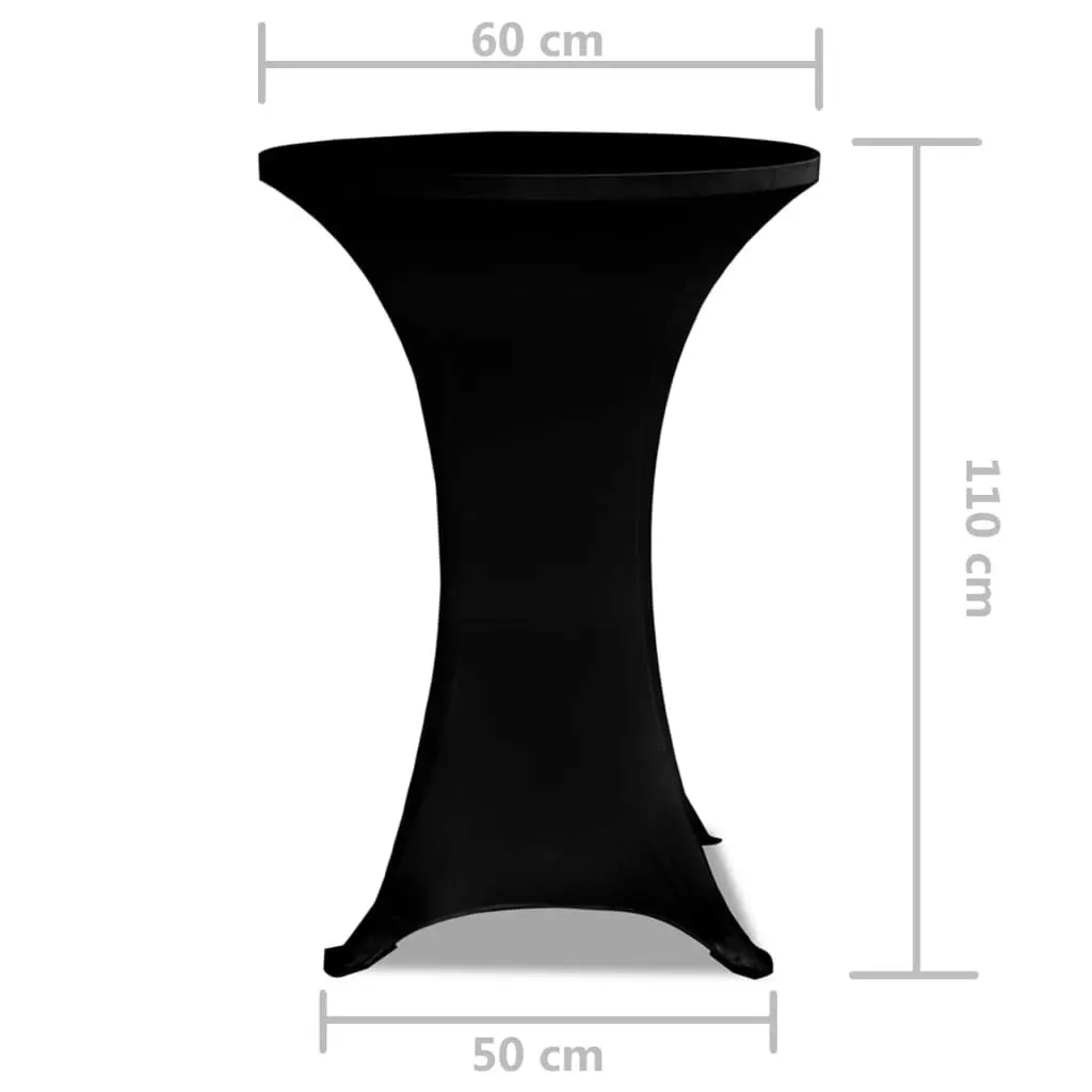 Standing Table Cover Ø 60 cm Black Stretch 2 pcs 241204