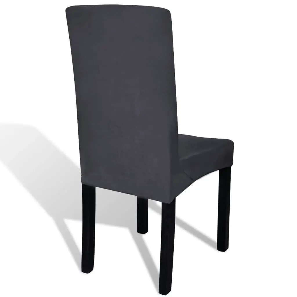 Straight Stretchable Chair Cover 6 pcs Anthracite 131422