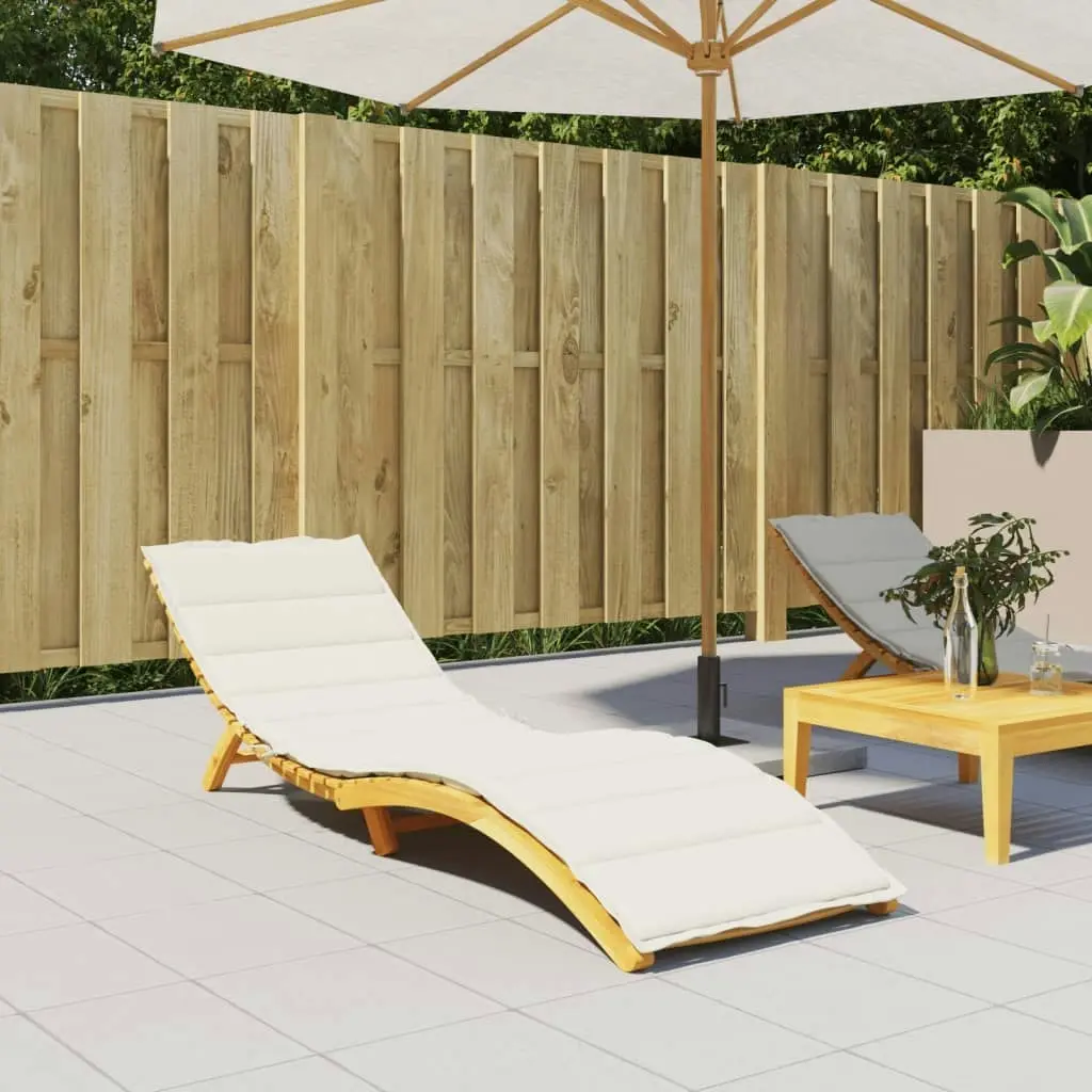 Sun Lounger Cushion Melange Cream 200x50x4 cm Fabric 4002500