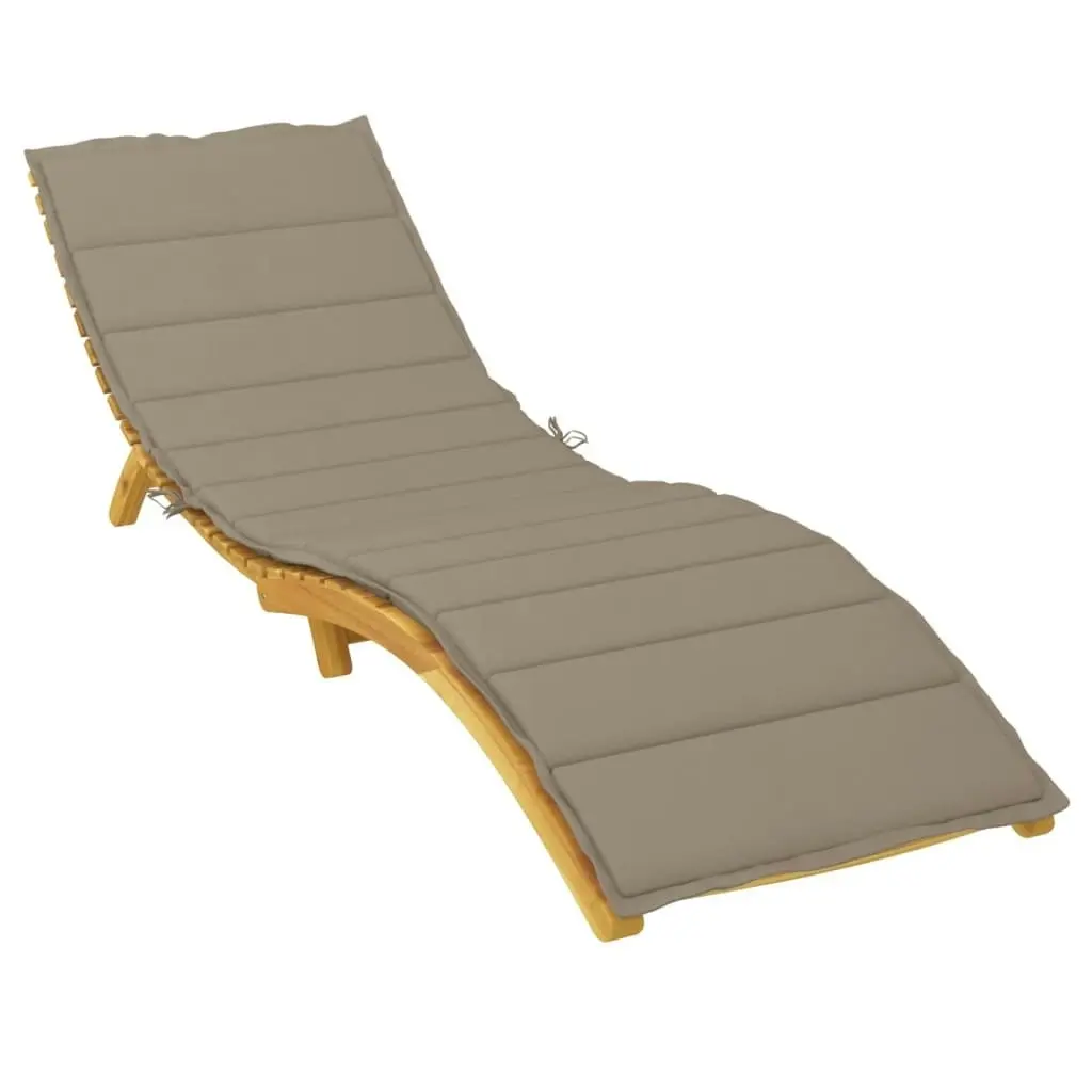 Sun Lounger Cushion Taupe 200x50x3cm Oxford Fabric 314196