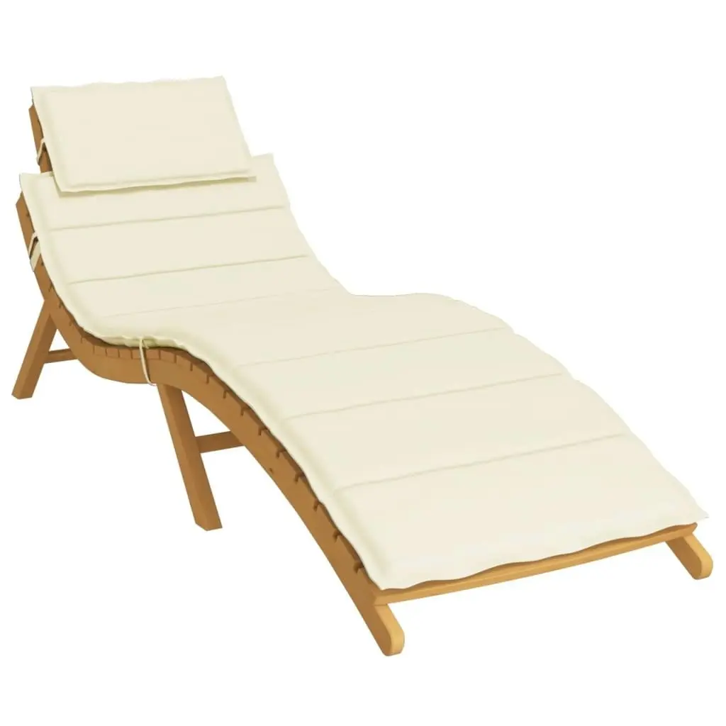 Sun Lounger Cushion Cream 186x58x3cm Oxford Fabric 314160