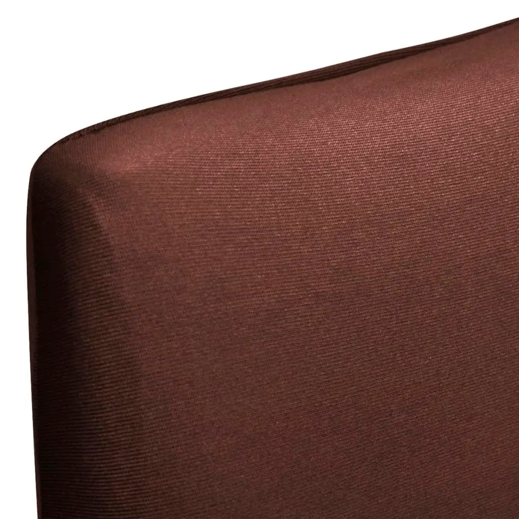 Straight Stretchable Chair Cover 6 pcs Brown 131423