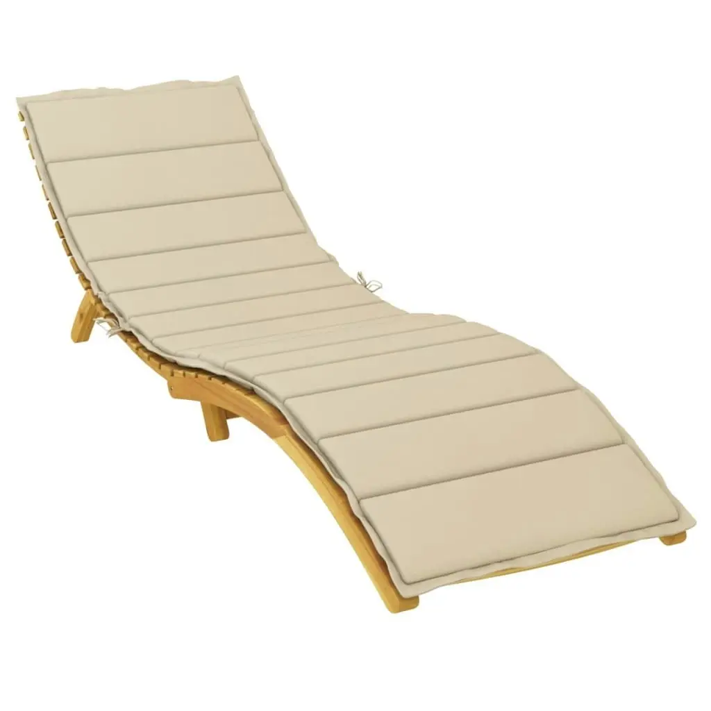 Sun Lounger Cushion Beige 200x70x3cm Oxford Fabric 314221