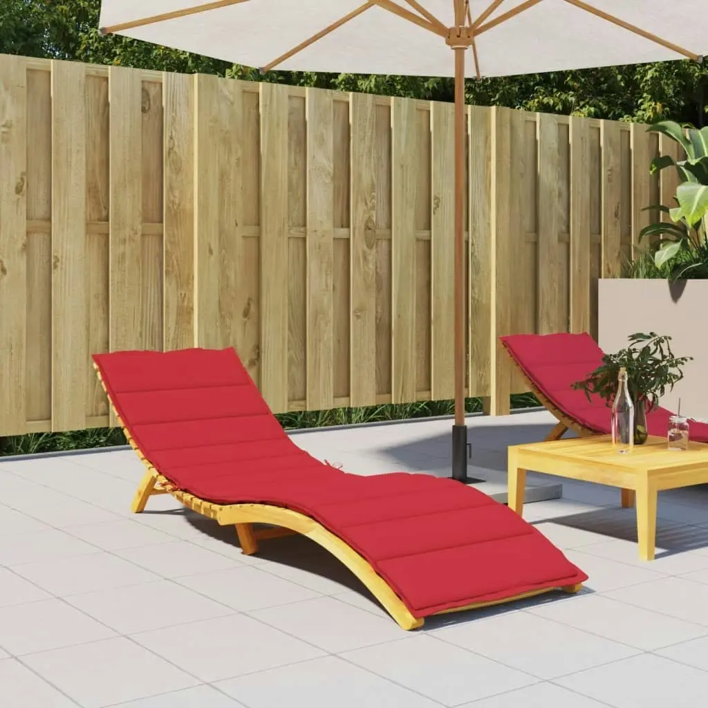 Sun Lounger Cushion Red 200x70x3cm Oxford Fabric 314224