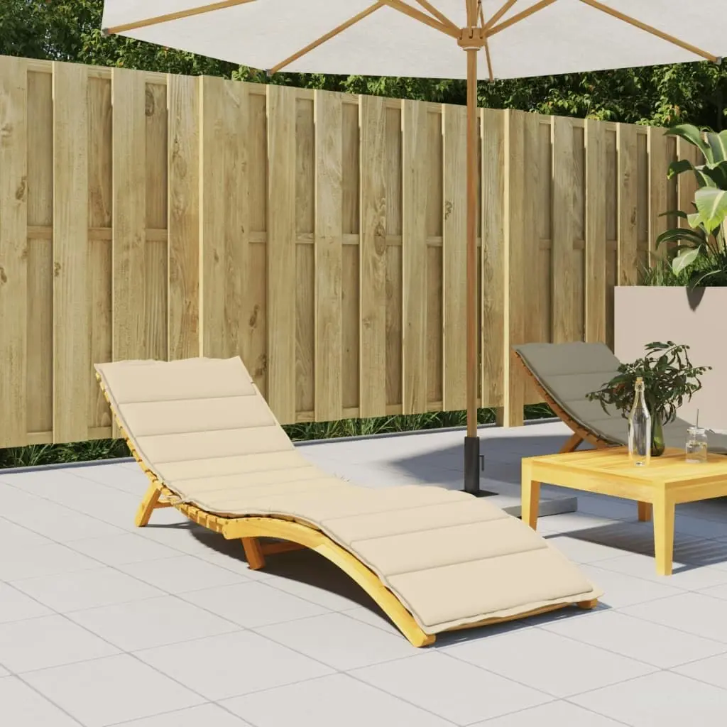 Sun Lounger Cushion Beige 200x60x3cm Oxford Fabric 314206