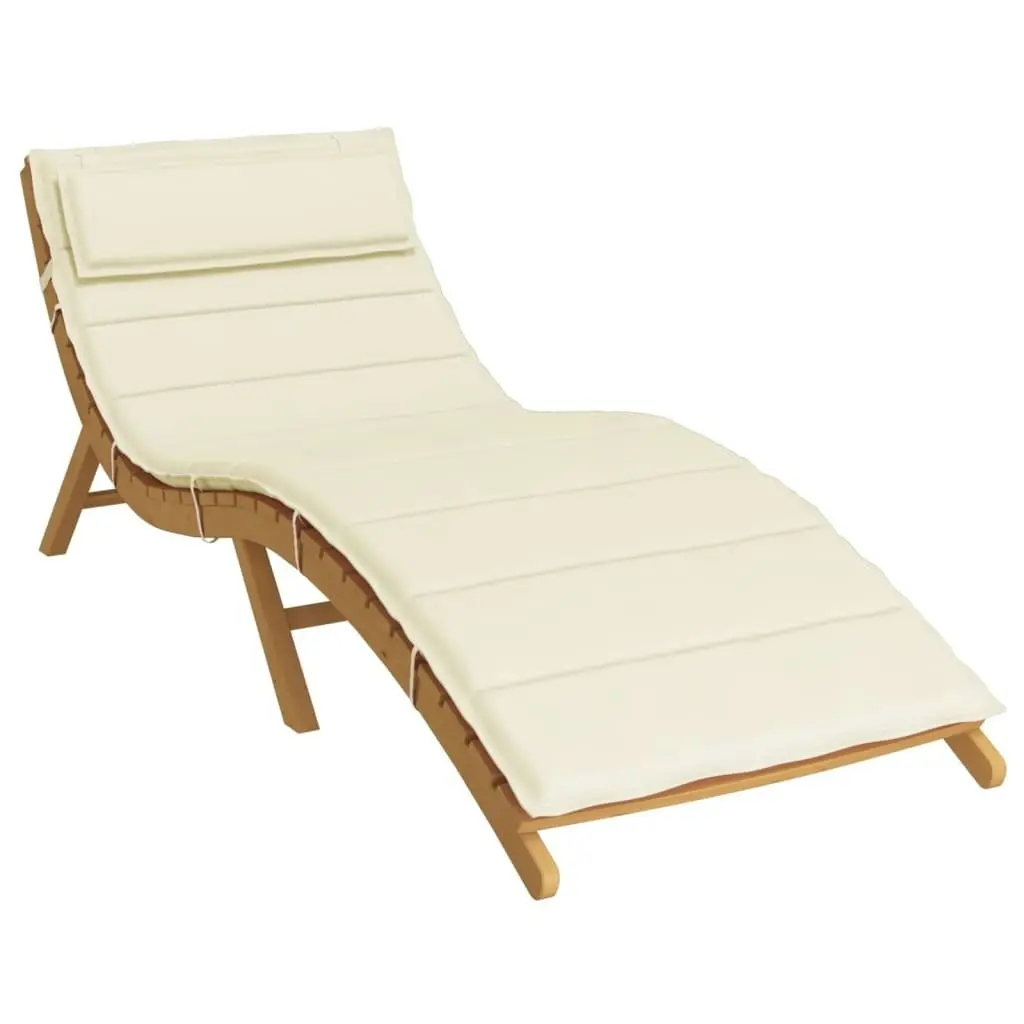 Sun Lounger Cushion Cream 180x60x3 cm Oxford Fabric 361854