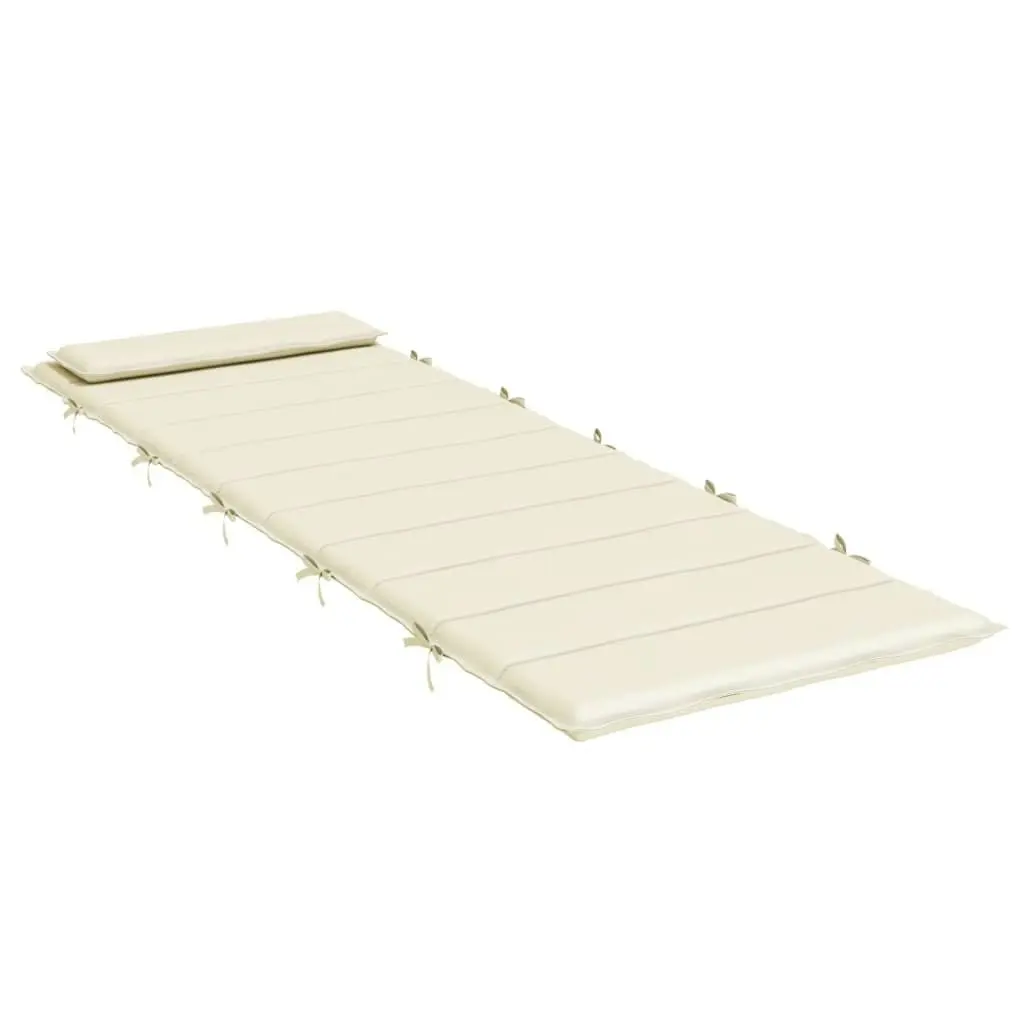 Sun Lounger Cushion Cream 180x60x3 cm Oxford Fabric 361854