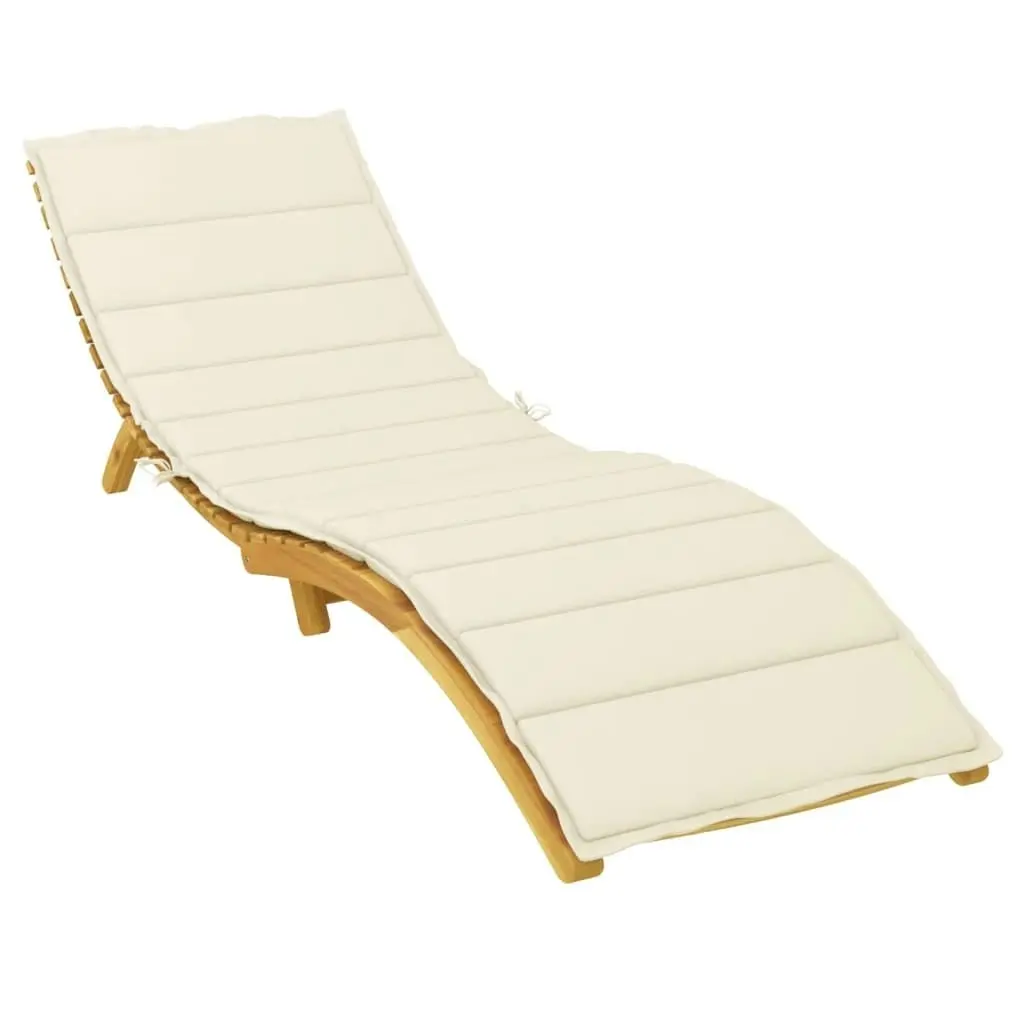 Sun Lounger Cushion Cream 200x50x3cm Oxford Fabric 314190