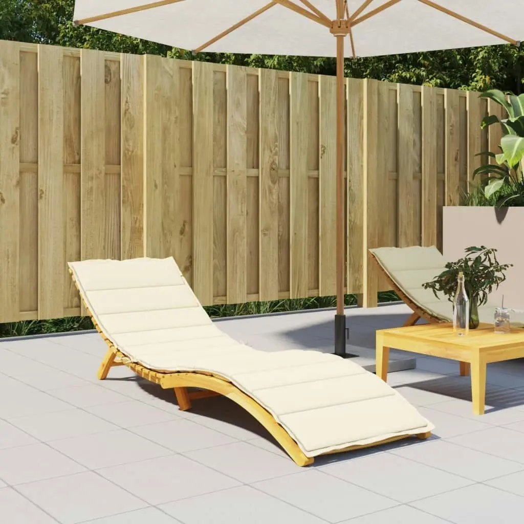 Sun Lounger Cushion Cream 200x50x3cm Oxford Fabric 314190