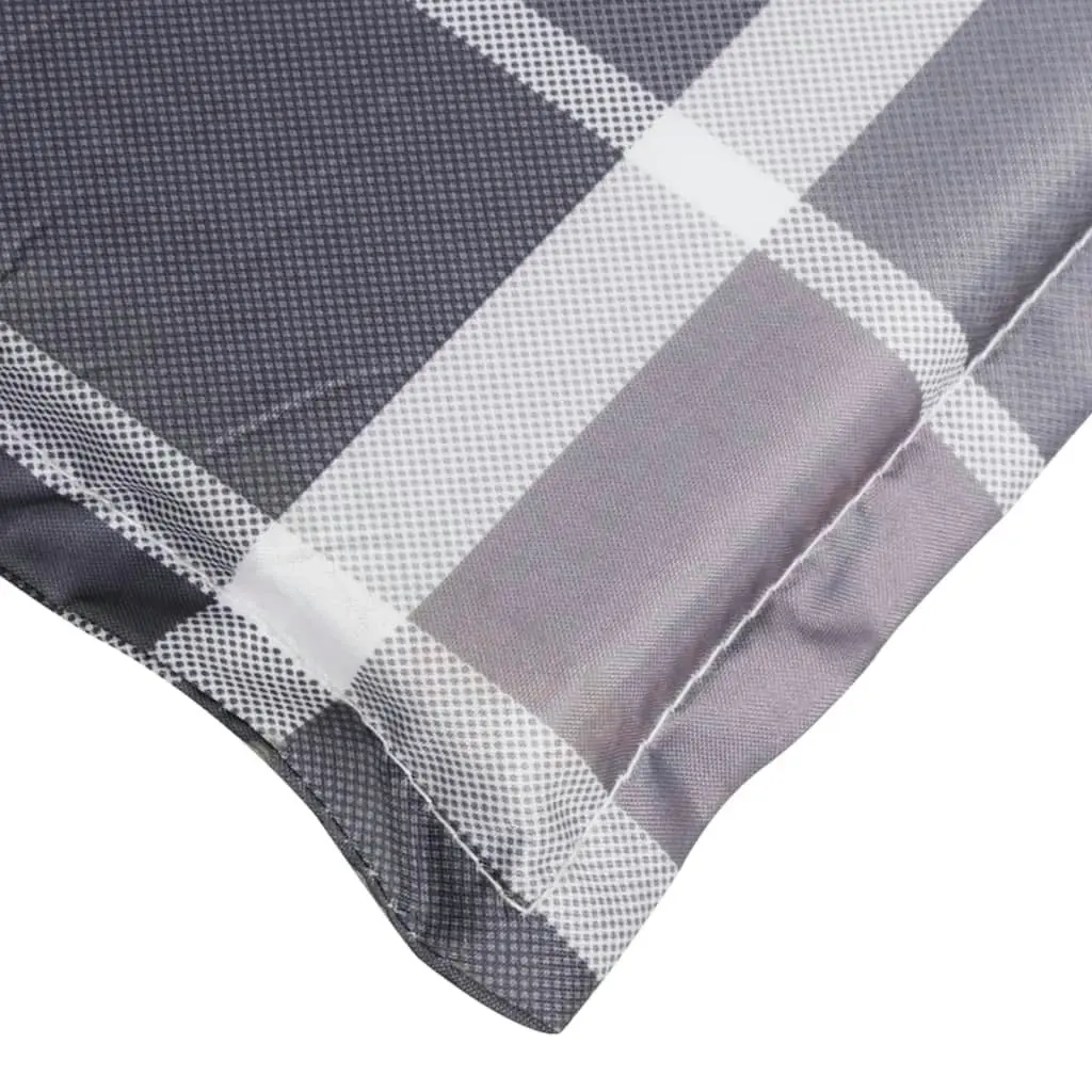 Sun Lounger Cushion Grey Check Pattern 200x50x3cm Oxford Fabric 314202