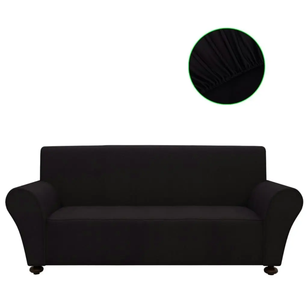 Stretch Couch Slipcover Black Polyester Jersey 131081