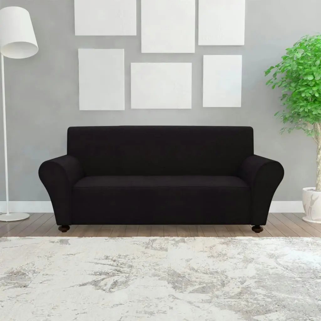 Stretch Couch Slipcover Black Polyester Jersey 131081