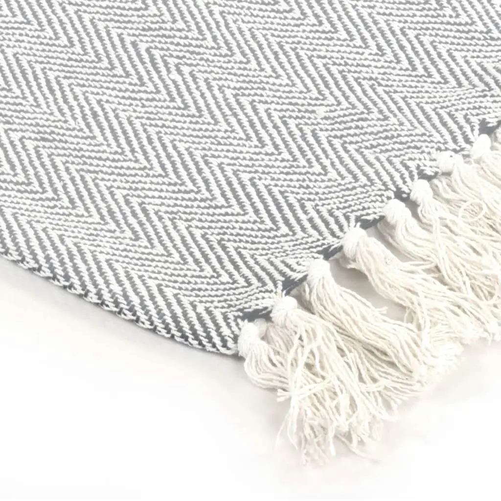 Throw Cotton Herringbone 220x250 cm Grey 245320