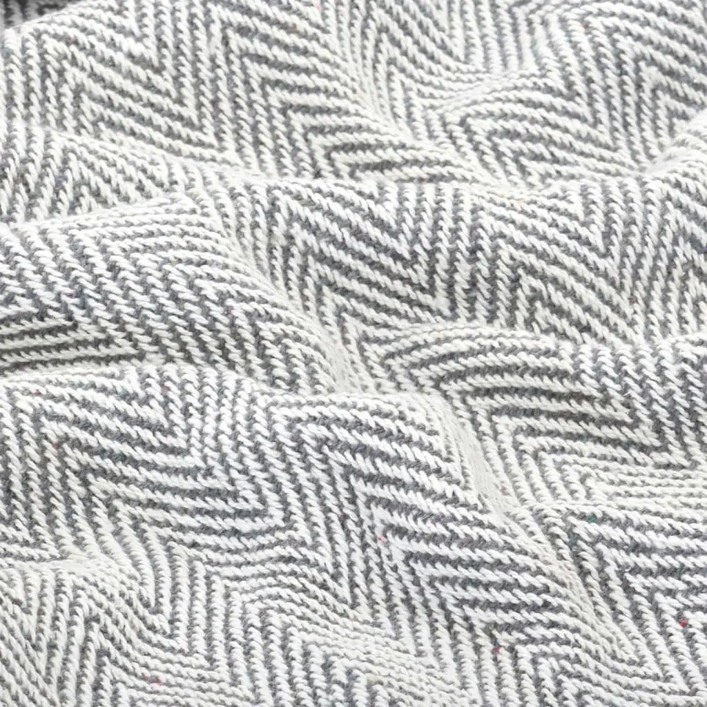 Throw Cotton Herringbone 160x210 cm Grey 245319