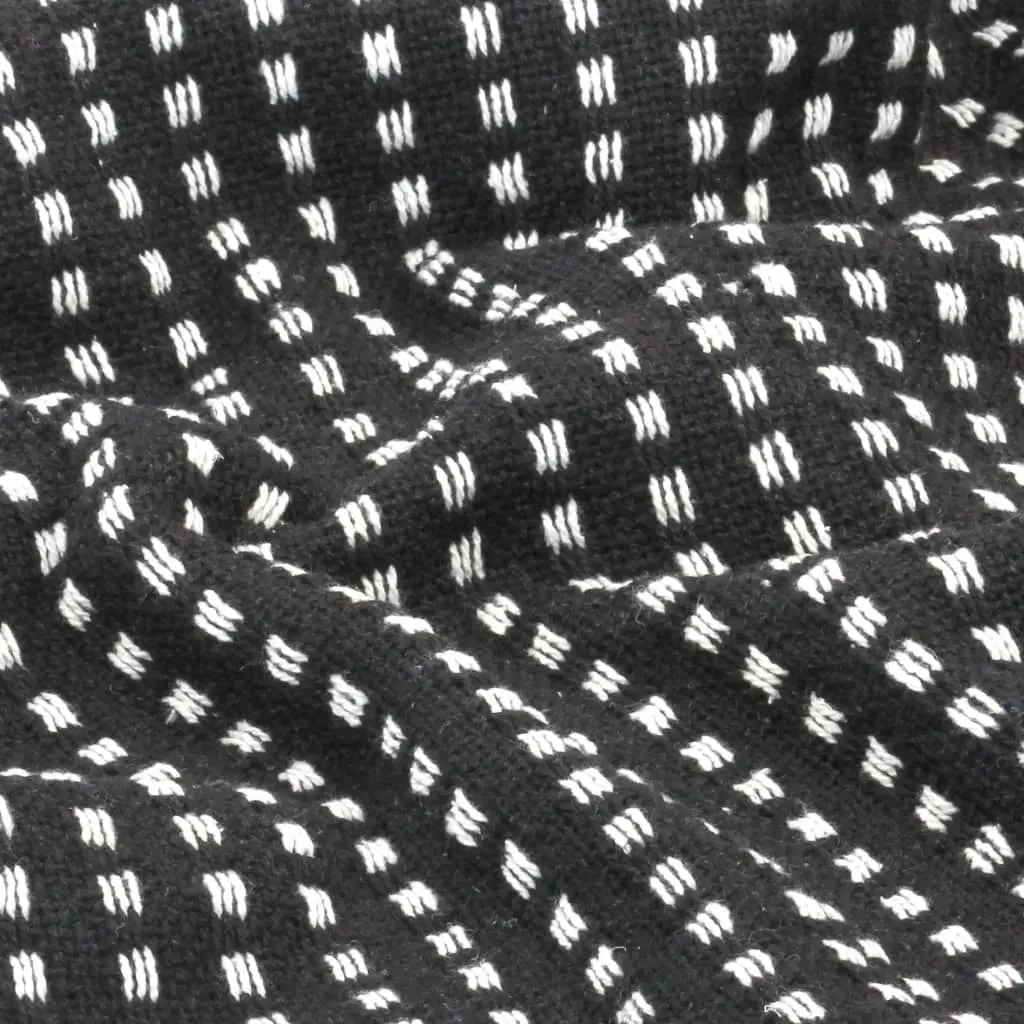 Throw Cotton Squares 125x150 cm Black 245330